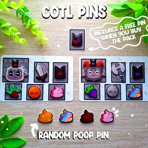 Pin-Set inspiriert von Cult of the Lamb, Lamb and Goat, Gamer-Accessoires, Cosplay, Streamer, Geschenk