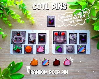 Pin set inspired by Cult of the lamb, Lamb and Goat, gamer accessories, cosplay, streamer, gift