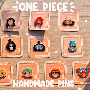 Pin&#39;s en résine inspirés de One Piece, Luffy, Zoro, Sanji, Nami, Chopper, Usopp, Robin