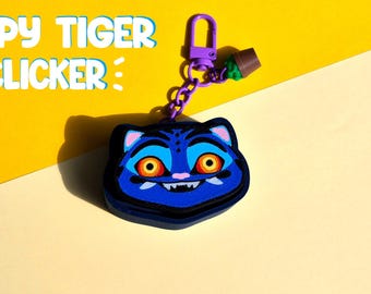 Brinquedo antiestresse Derpy Tiger Clicker, chaveiro antiestresse, caçadores de demônios Kpop, presente, chaveiro, impressão 3D, huntrix, saja boys