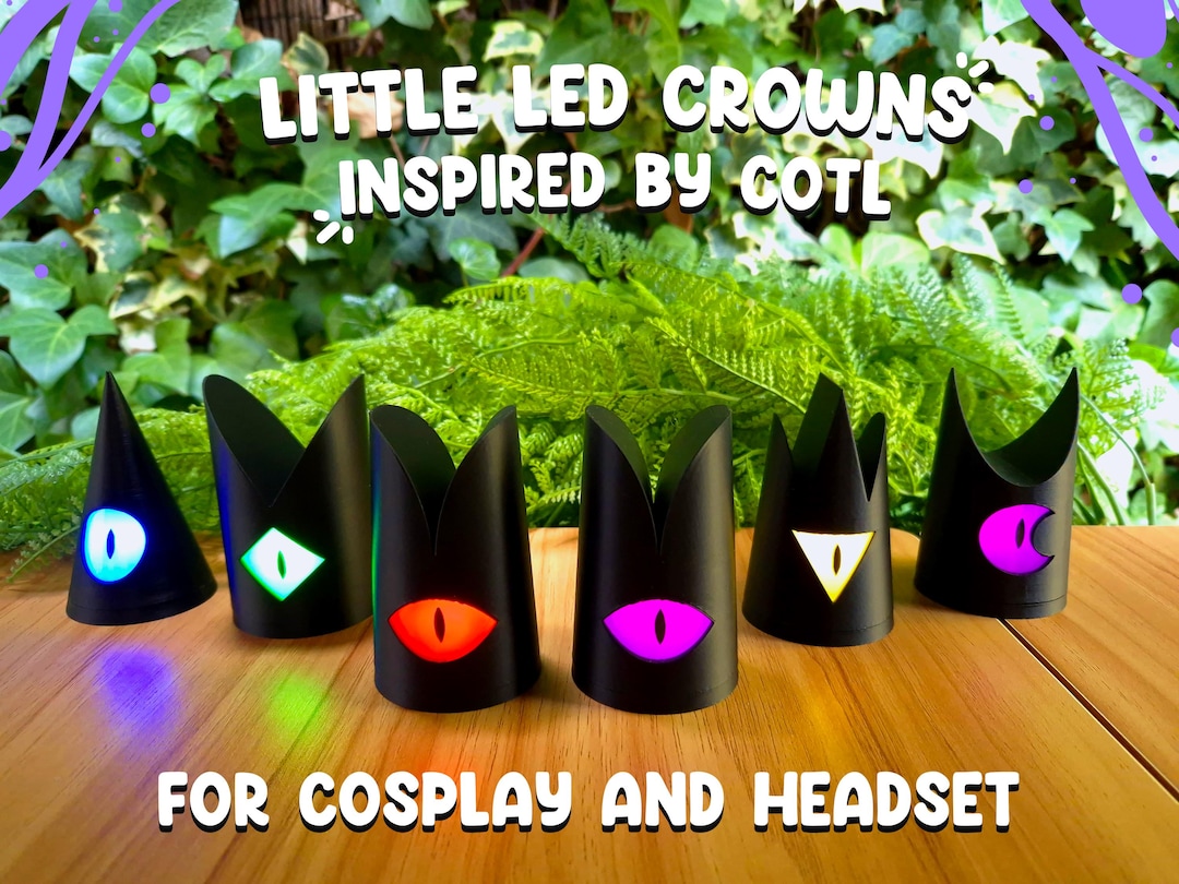 LITTLE [with or without] LED crowns based on Cult of the lamb headset accessory, cosplay accessory, streamer, gamers, Cotl crowns, the lamb