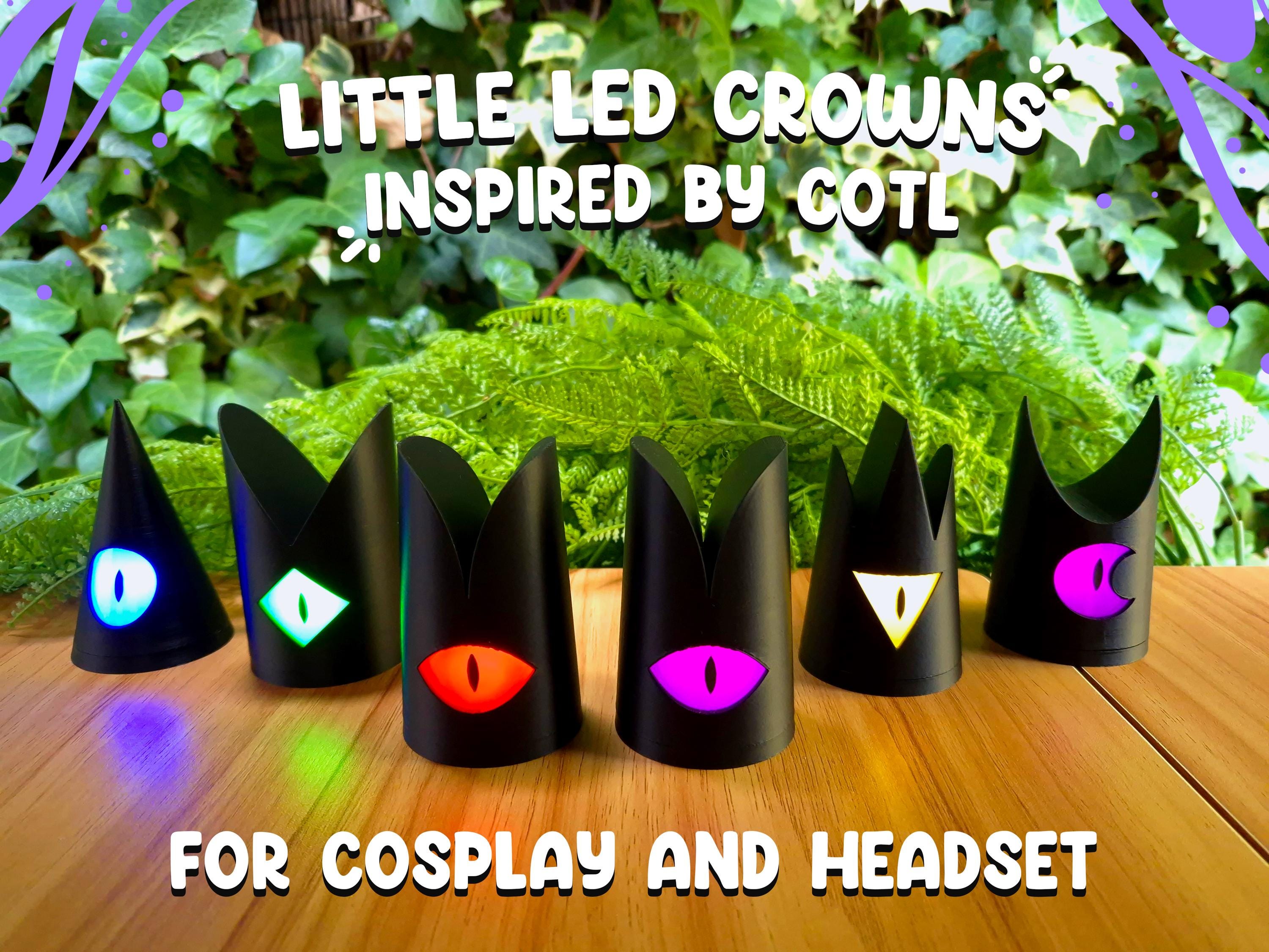 LITTLE [with or without] LED crowns based on Cult of the lamb headset accessory, cosplay accessory, streamer, gamers, Cotl crowns, the lamb