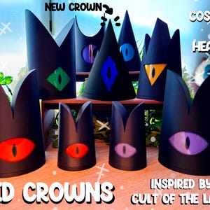 LED crowns for Cosplay and headset inspired by Cult of the lamb