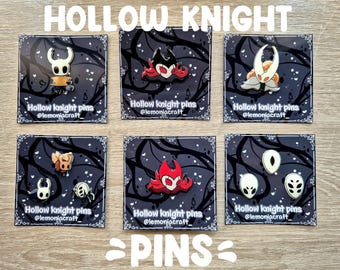 Pins inspired by Hollow Knight, Hollow knight, knight, grimm, mask, accessories for gamers, gift