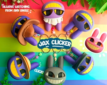 TDAC Jax 3D Printed Fidget Keychain – Moving‑Eye Illusion & Dual Clicker Ears