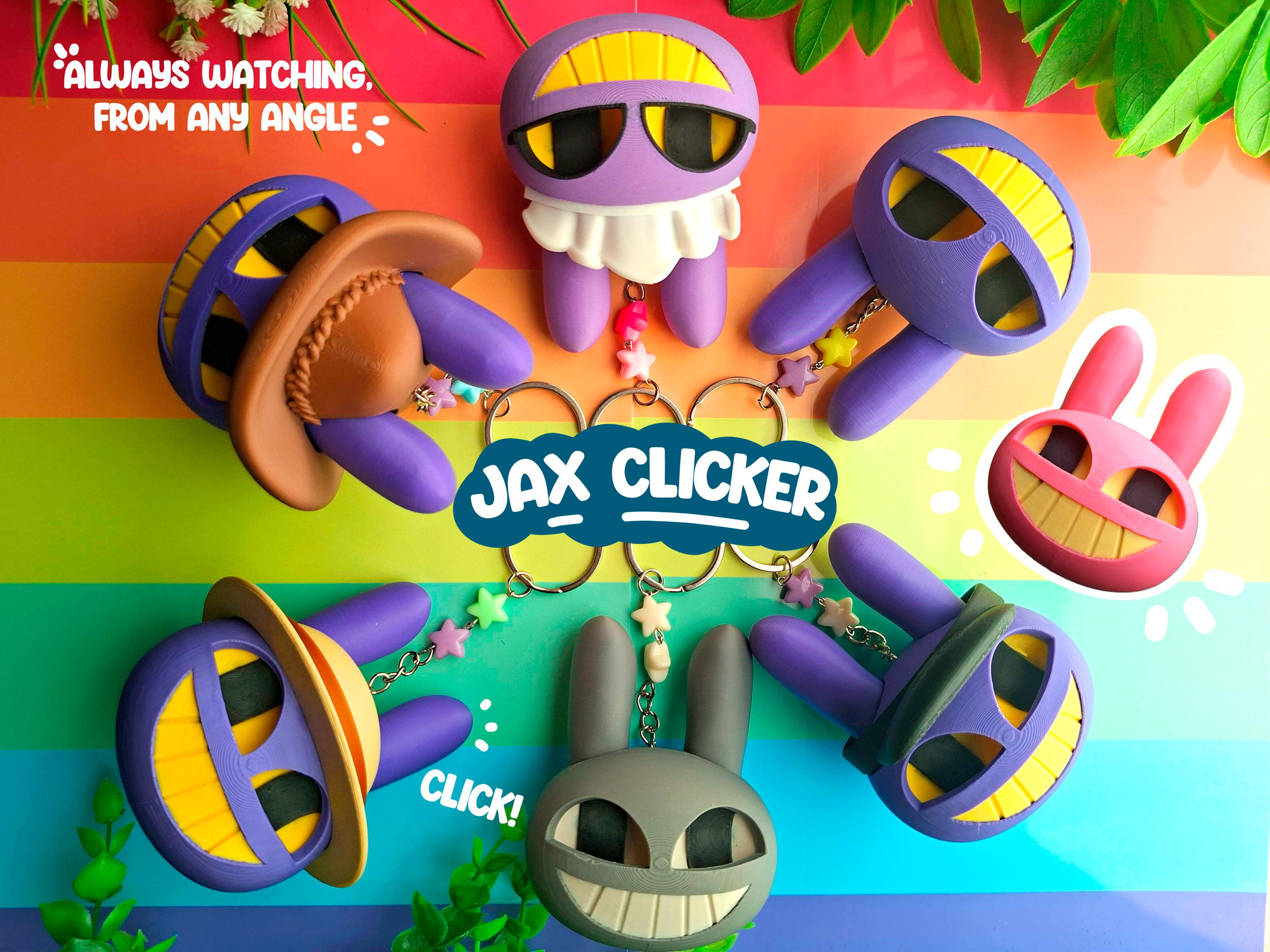 TDAC Jax 3D Printed Fidget Keychain – Moving‑eye Illusion & Dual