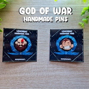 Pins from God of War, Kratos, and Atreus, gamer accessories, Ragnarok