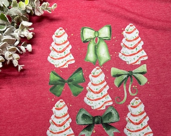 Christmas Tree Cakes and Green Bows!