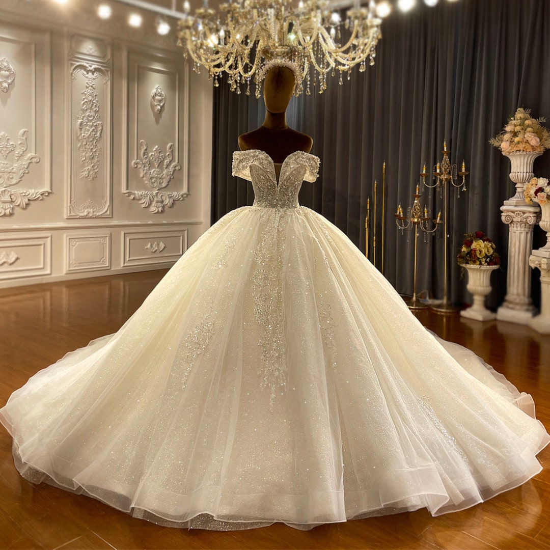 Off the Shoulder Straps Wedding Dress Ball Gown/luxury Sweetheart