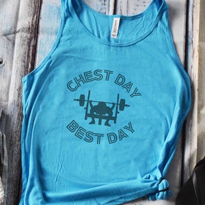 Chest Day Best Day Unisex Jersey Tank, weightlifting tank, muscle shirt, gym shirt, muscle tank, gym tank, funny weight lifting shirt