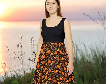 Pumpkin Dreams and Twirling Themes Skater Dress