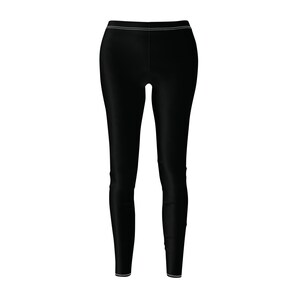 front view of black leggings