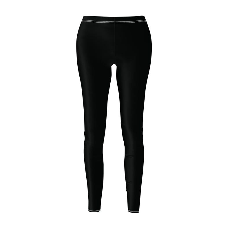 front view of black leggings