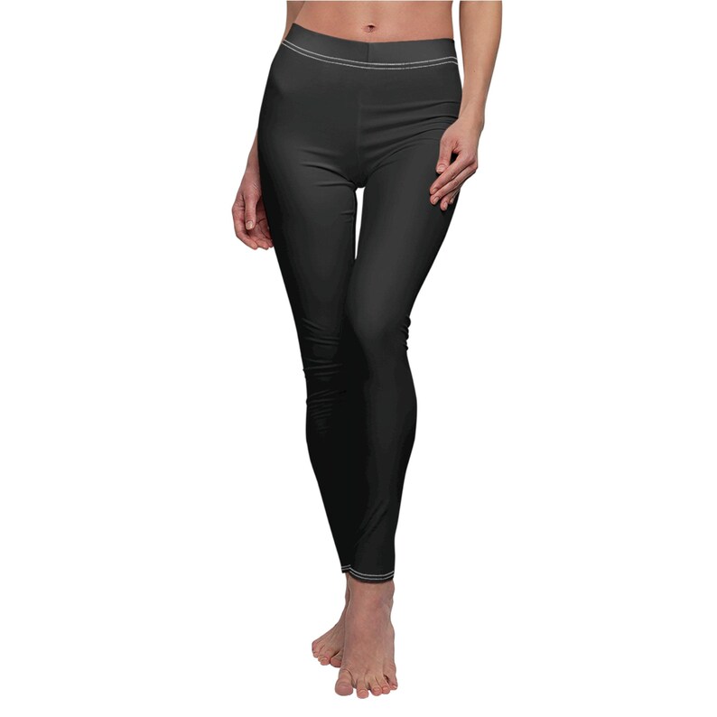 front view of black leggings