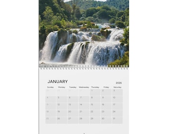 Mountains & Forest Streams 2026 Calendar, Nature Scenes | River Rushing Waters