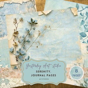 Páginas del diario basura Serenity Kit de diario basura Butterfly Ephemera Tranquil Mindfulness Folio tríptico Scrapbooking en técnica mixta Acuarela suave