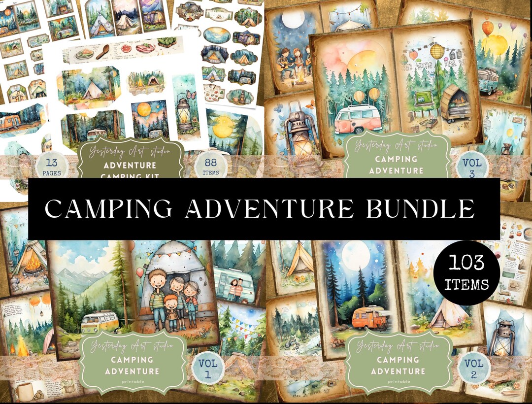 Camping Junk Journal Printables Traveler Printable Junk Journal Kit ...