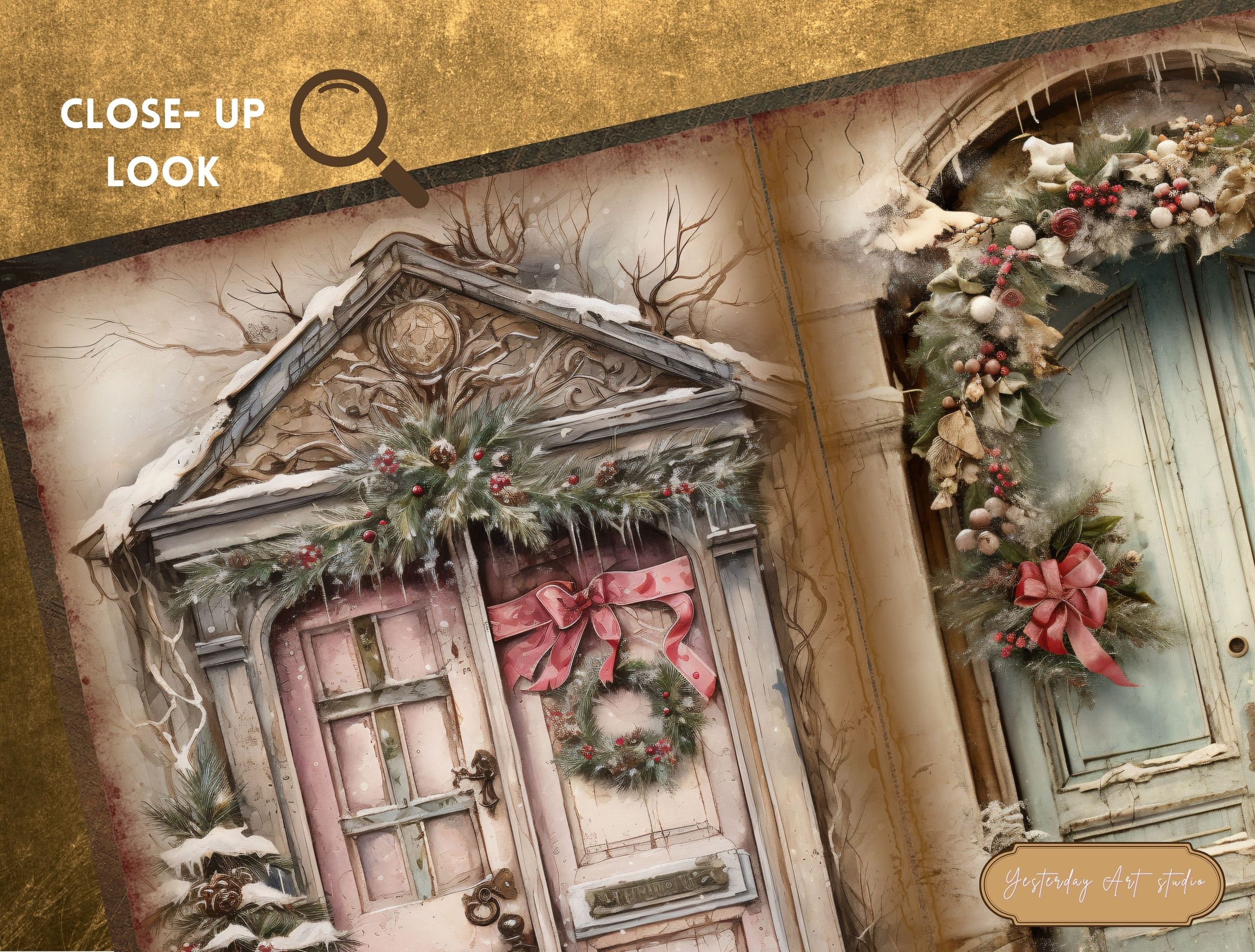 Christmas Junk Journal Kits Ephemera Digital Scrapbook Paper Kit ...