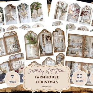Farmhouse Christmas Junk Journal Pages Rustic Christmas Junk Journal Kit Cozy Winter Scrapbook Paper White Christmas Folio Winter Ephemera