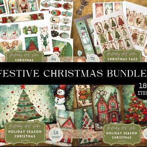 Weihnachten Junk Journal Folio Kits Vintage Weihnachten Junk Journal Ephemera Digitales Scrapbook Rustikal Weihnachten Junk Journal BUNLE Journal Tags