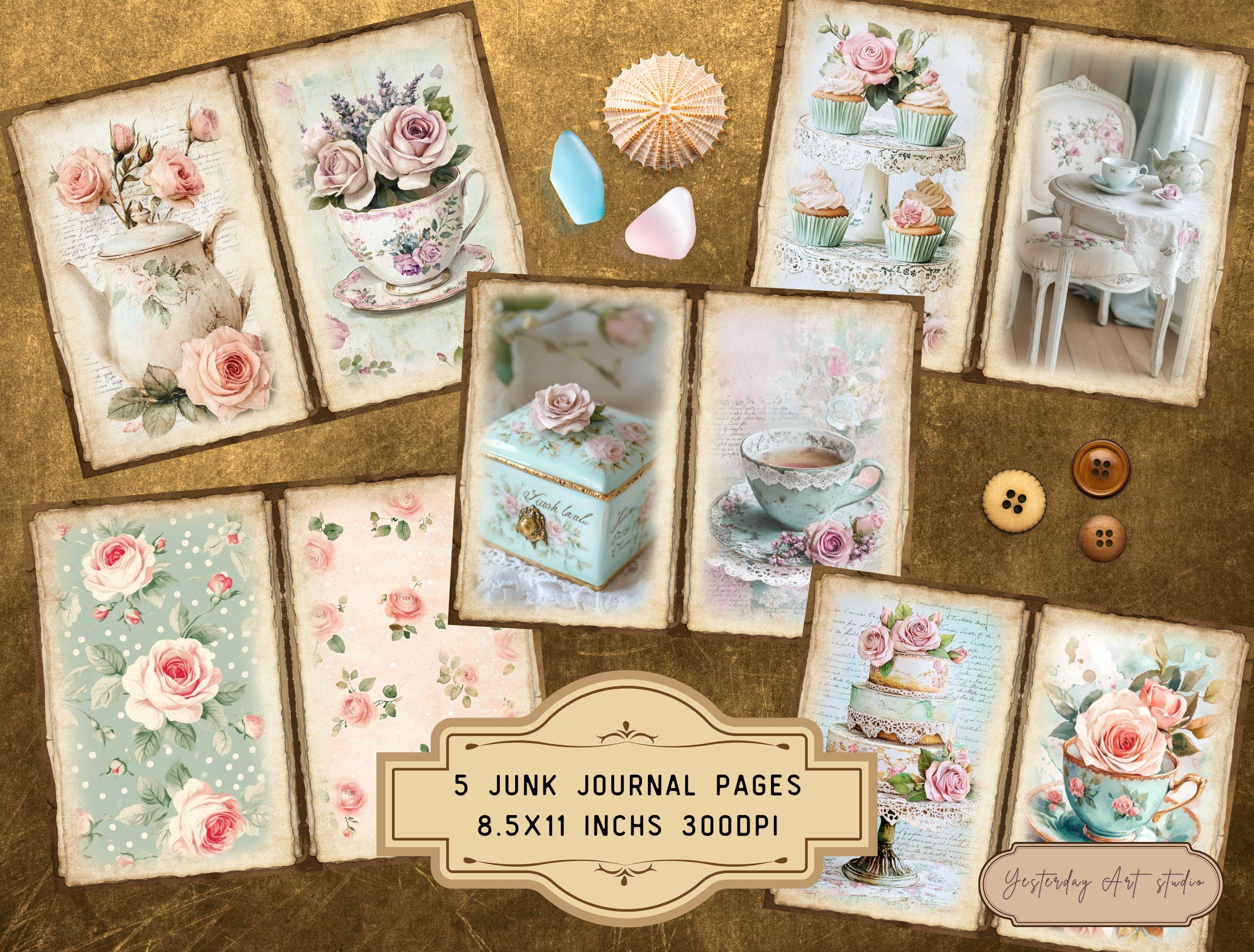 Shabby Chic Floral Teapot Junk Journal Kit Tea Journal Printable Pages ...