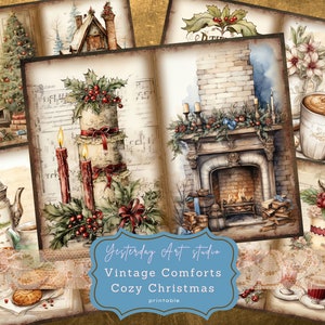 Christmas Junk Journal Pagers Ephemera Digital Vintage Scrapbook Paper Kit Collage Vintage Christmas Junk Journal Kit Christmas Junk Journal