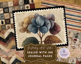 Sealed with Ink Junk Journal Kit – Vintage Post Office Ephemera, Letters, Envelopes, Airmail, Stamps, Wax Seals Trifold Folio, Stationery