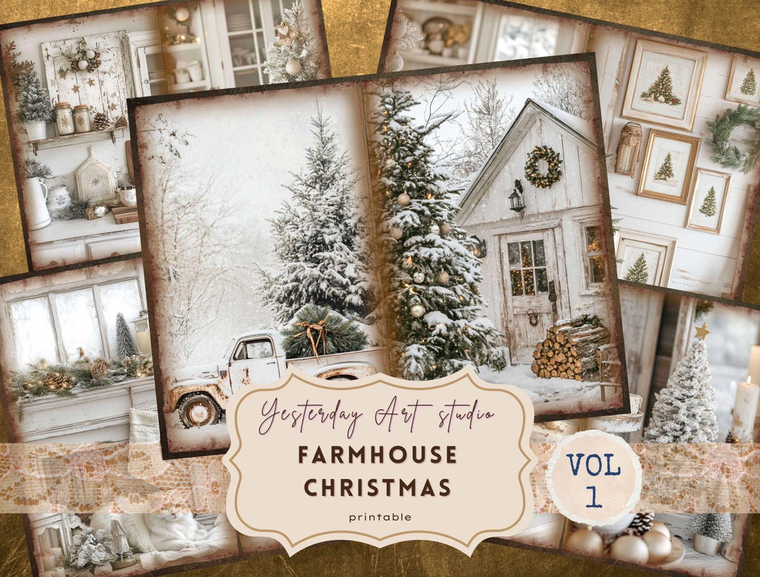 Farmhouse Christmas Junk Journal Pages Rustic Christmas Junk Journal ...