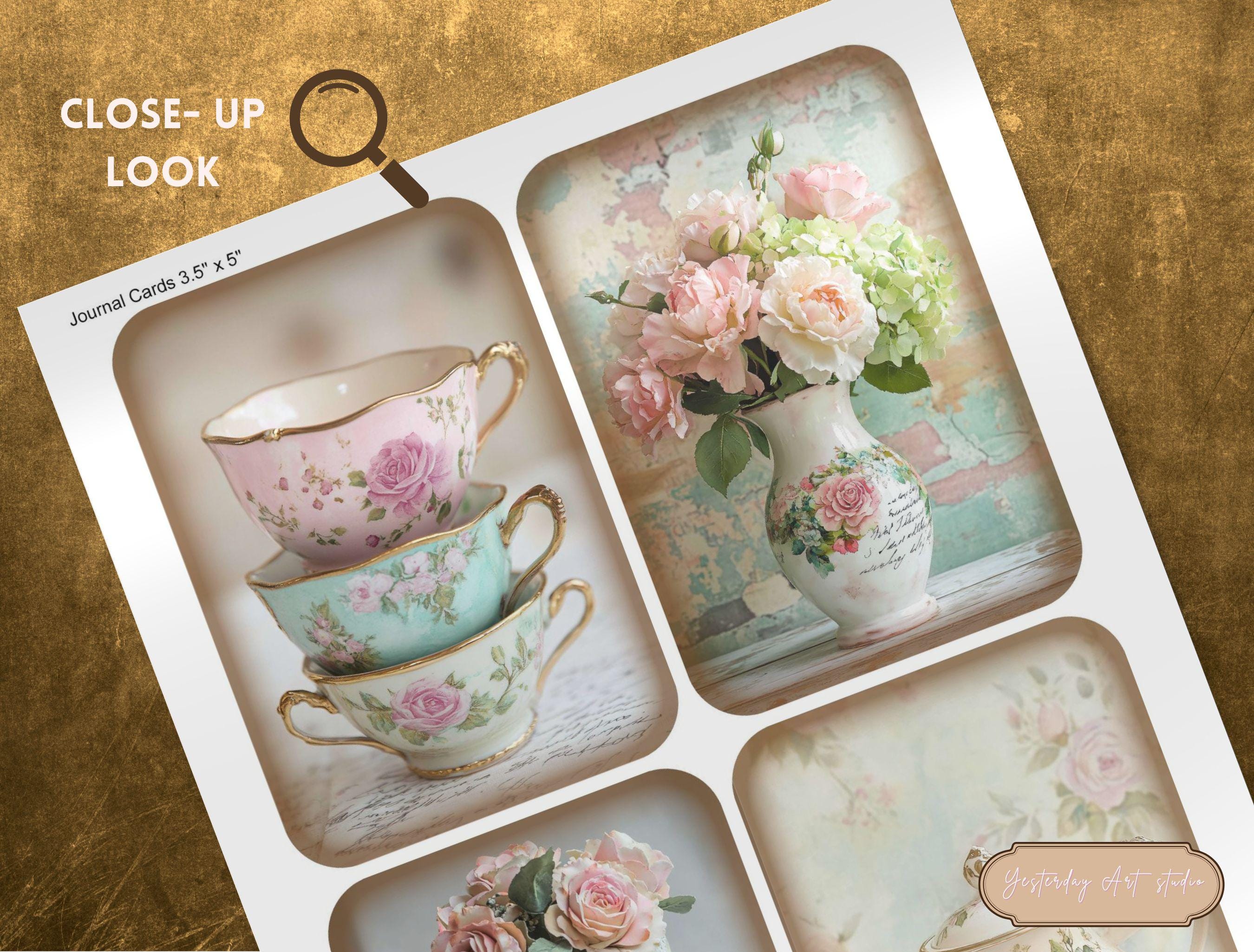 Shabby Chic Floral Teapot Junk Journal Kit Tea Journal Printable Pages ...