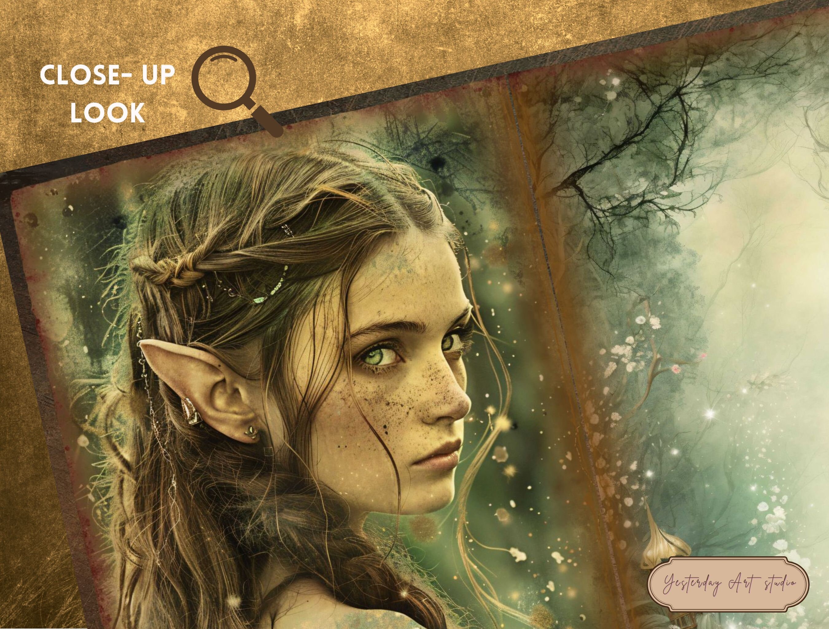 Elven Forest Junk Journal Pages Digital Scrapbook Paper Kit Vintage ...