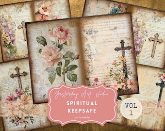 Prayer Journal Kit Devotional Journal Faith Scripture Christian Junk Journal Faith Prayer Folio Scripture Ephemera Gifts For Her Prayer Card