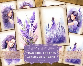 ボヘミアンパープルパターンのジャンクジャーナルキット、ジャンク