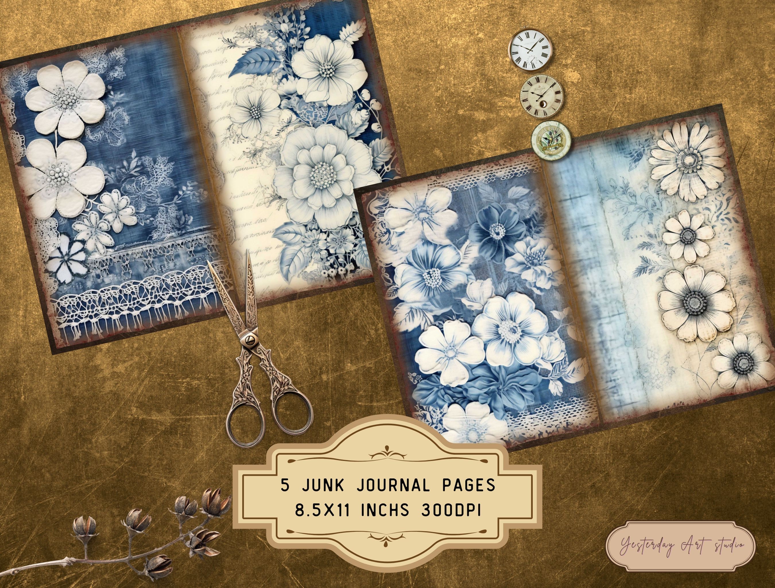 Junk Journal Denim Ephemera Download Collage Sheet Denim Junk Journal ...