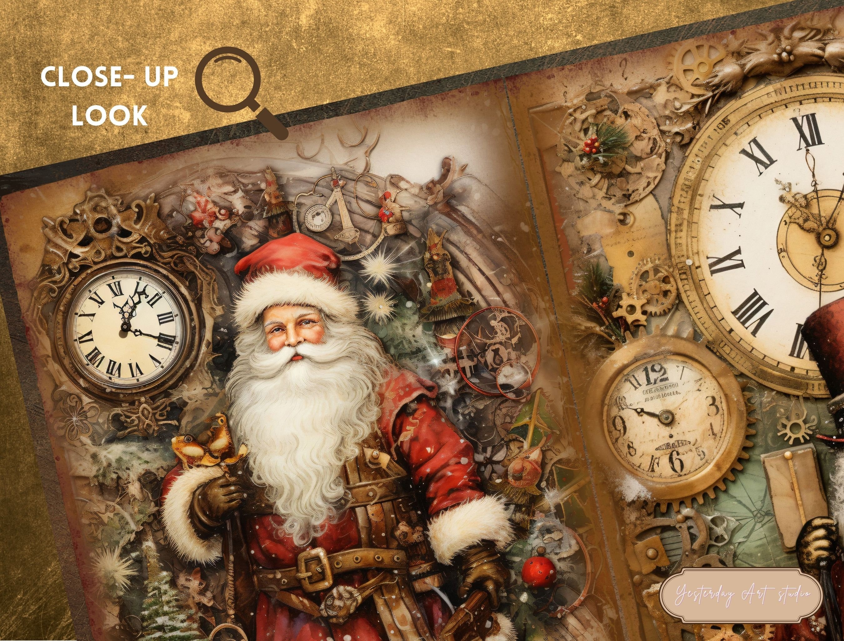Steampunk Junk Journal Pages Digital Scrapbook Paper Kit Ephemera ...