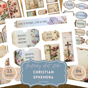 Prayer Journal Kit Devotional Journal Faith Scripture Christian Junk Journal Faith Prayer Folio Scripture Ephemera Gifts For Her Prayer Card