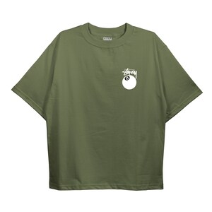 Stussy 8 Ball, Oversize , Streetsyle Retro T-Shirt, Unisex High Quality Shirt for men and women Khaki