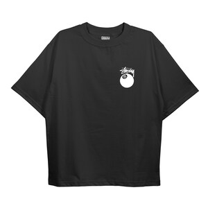 Stussy 8 Ball, T-shirt oversize, Streetsyle retrò, maglietta unisex di alta qualità per uomo e donna immagine 2