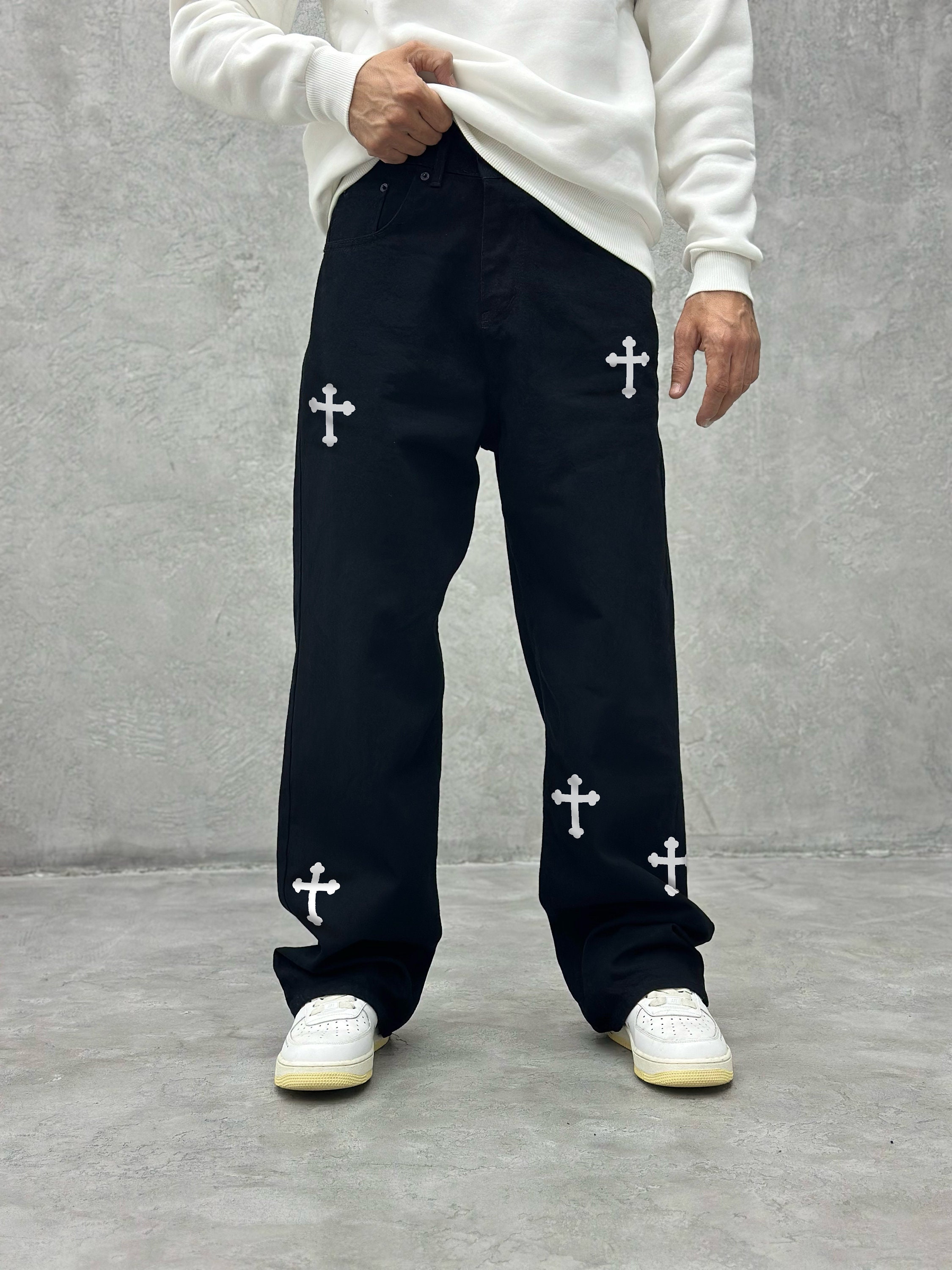 Cross Baggy Jeans - Etsy