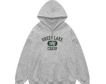 Green Lake Imprimé College Sweatshirt , Sweat à capuche unisexe, vintage , Oversize , Sweat-shirt imprimé numérique