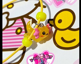 OOAK  Harajuku Kawaii Yellow Axolotl Necklace
