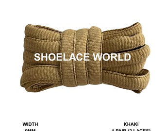 Khaki Wide V2 Shoelaces 9mm Compatible SB Replacement Dunk Laces Ships Out From The USA Next Day