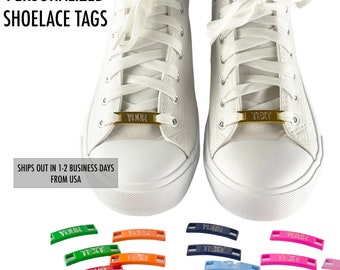 Etiquetas metálicas personalizadas para cordones de zapatos, adornos metálicos premium para zapatos, regalos personalizados para todas las ocasiones, envío rápido desde EE. UU.