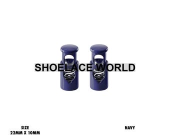 Navy Metal Shoelace Lace Locks Premium Lace Stoppers Ships Out From The USA Next Day