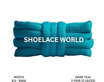 Dark Teal Premium Thick Oval Shoelaces 8.5-9mm Compatible SB Replacement Dunk Laces Ships Out From The USA Next Day