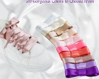 Cordones de cinta de 3/4 de pulgada. Envío rápido desde EE. UU. al día siguiente. #1 Lindos y glamorosos cordones de seda para chicas. La tendencia más popular del mundo para bodas.