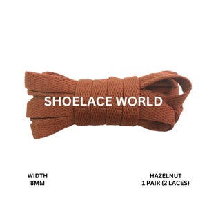 Hazelnut Classic Flat Shoelaces 5/16 Inch 8mm Laces Ships Out From The USA Next Day