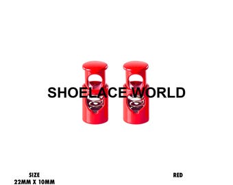 Red Metal Shoelace Lace Locks Premium Lace Stoppers Ships Out From The USA Next Day