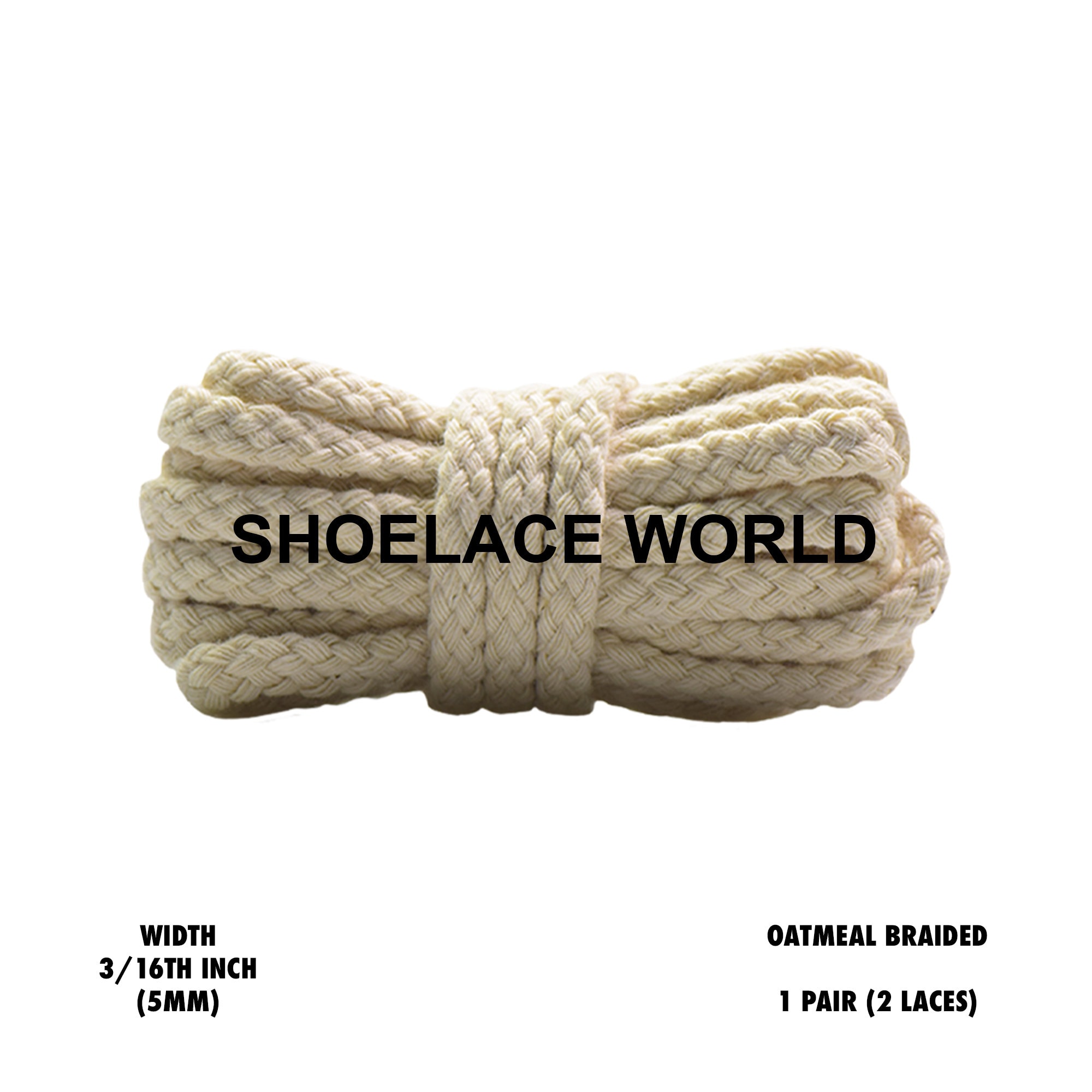 Oatmeal Braided Thin Rope Shoelaces 3/16 Inch 2025 New Laces Ships