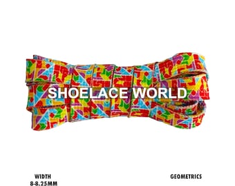 Geometrics Premium Flat Shoelaces 8-8.25mm Limited Edition Laces Ships Out From The USA Next Day