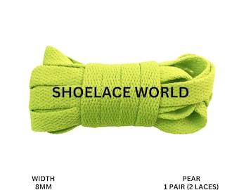 Pear Classic Flat Shoelaces 5/16 Inch 8mm Laces Ships Out From The USA Next Day
